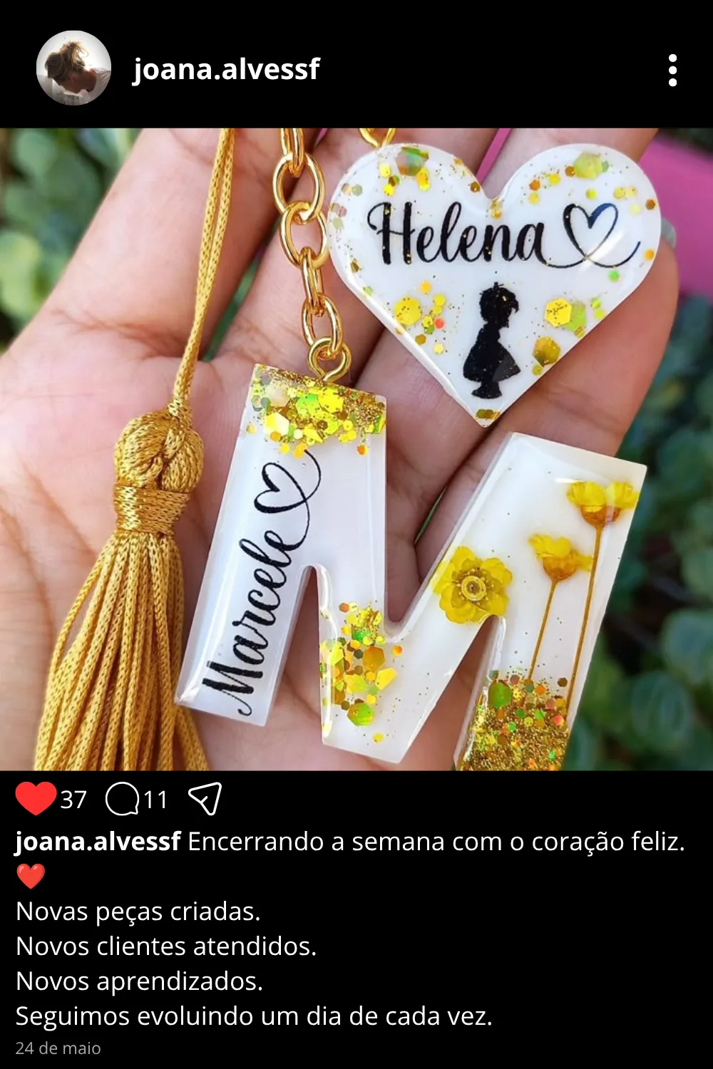 Peça feita por aluna do Mundo da Resina 2