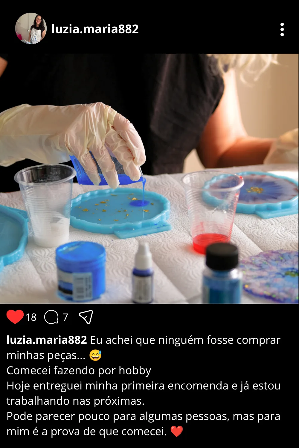 Peça feita por aluna do Mundo da Resina 3