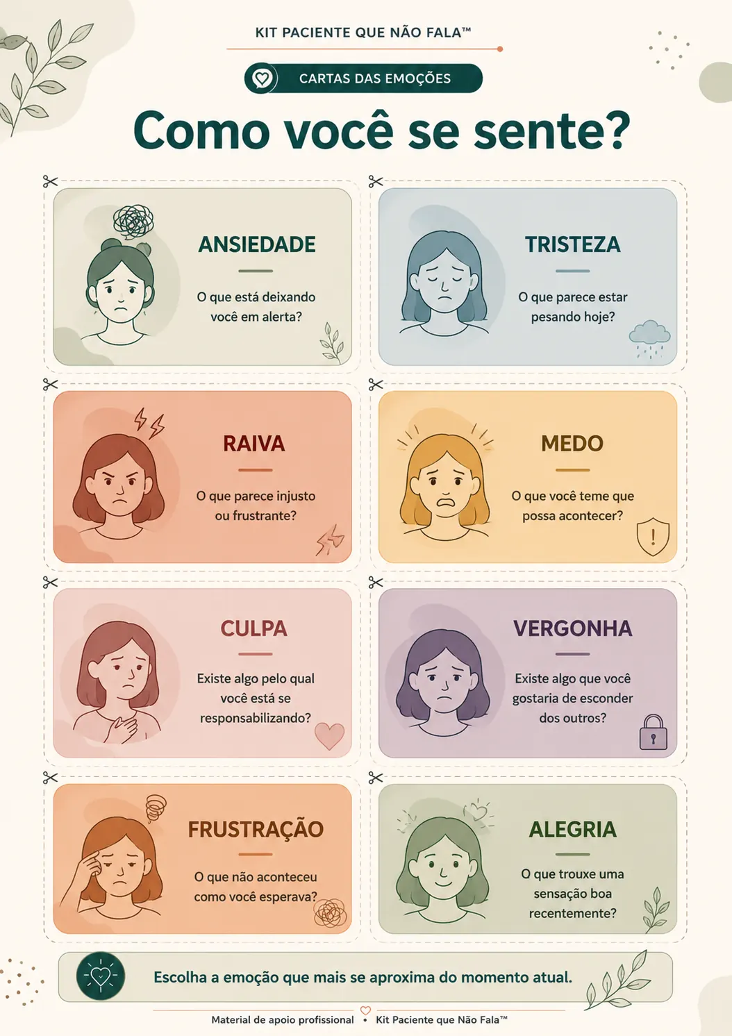 Como você se sente? — cartas das emoções
